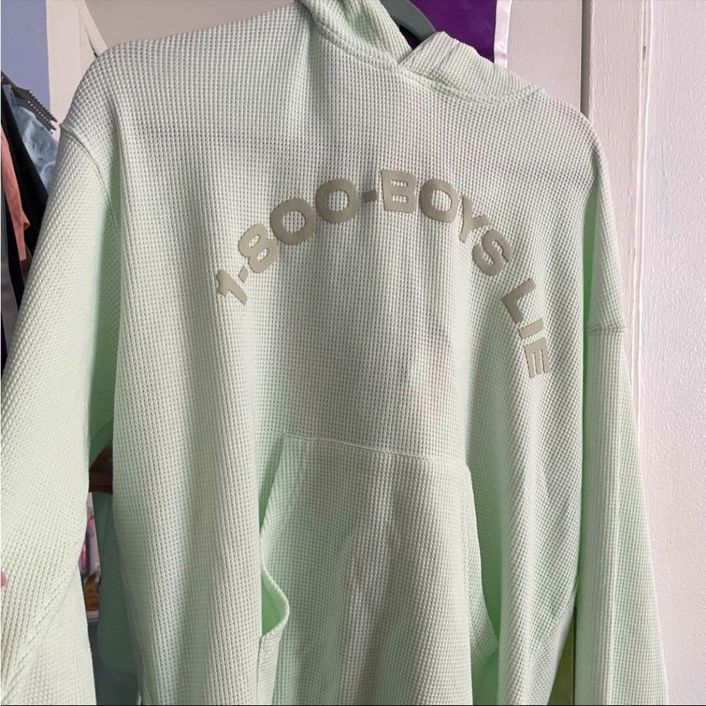 Boys Lie 1-800 Green Thermal Hoodie